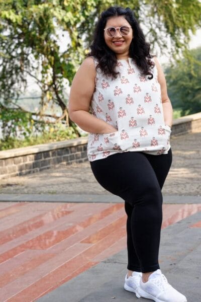 Ivory Bouquet Pocket Plus Size Top