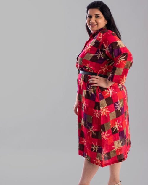 Ruby Pink Shirt Style Plus Size Dress - Image 4