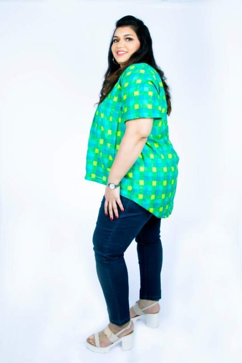 Zesty Green Plus Size Asymmetric Top - Image 4