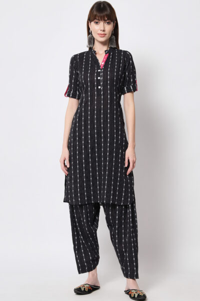 Black Kantha Pathani Suit