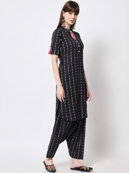 Black Kantha Pathani Suit - Image 3