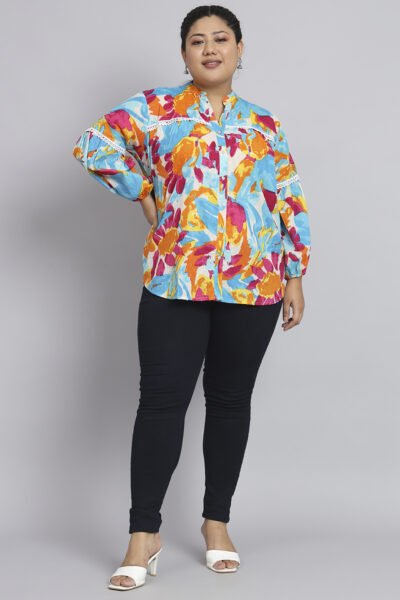 Multi Color Cotton Dobby Tunic Top