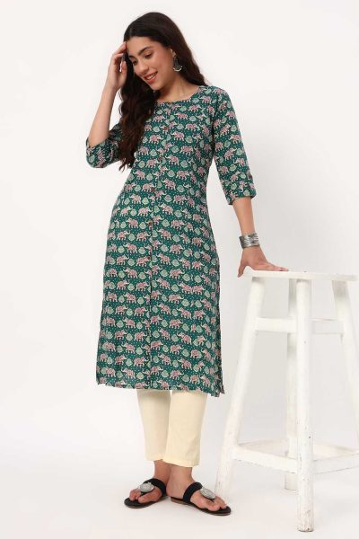 Sea Green Elle A-Line Kurti