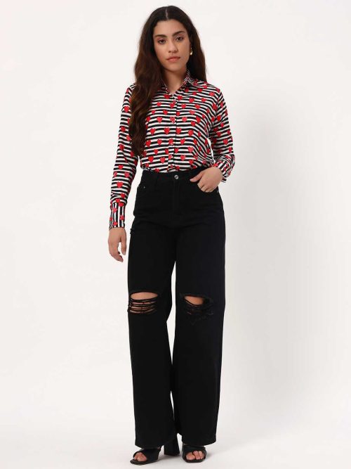 All Hearts Stripes Crepe Shirt - Image 2