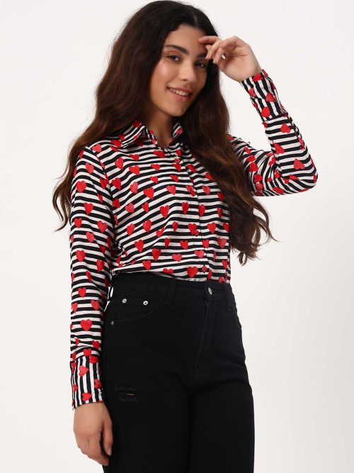 All Hearts Stripes Crepe Shirt - Image 3