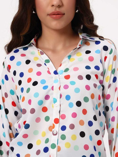 Evergreen Polka Crepe Shirt - Image 4