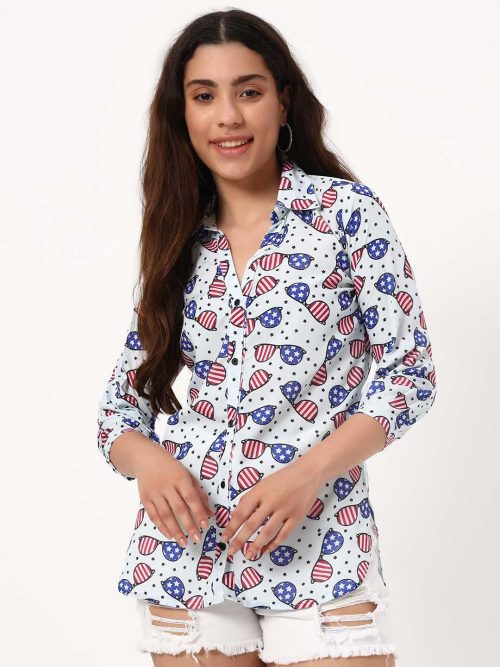 All Glares powder blue Crepe Shirt - Image 3