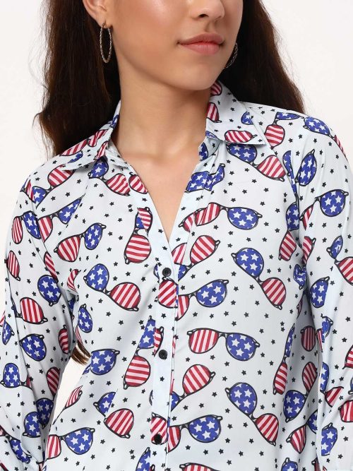 All Glares powder blue Crepe Shirt - Image 4
